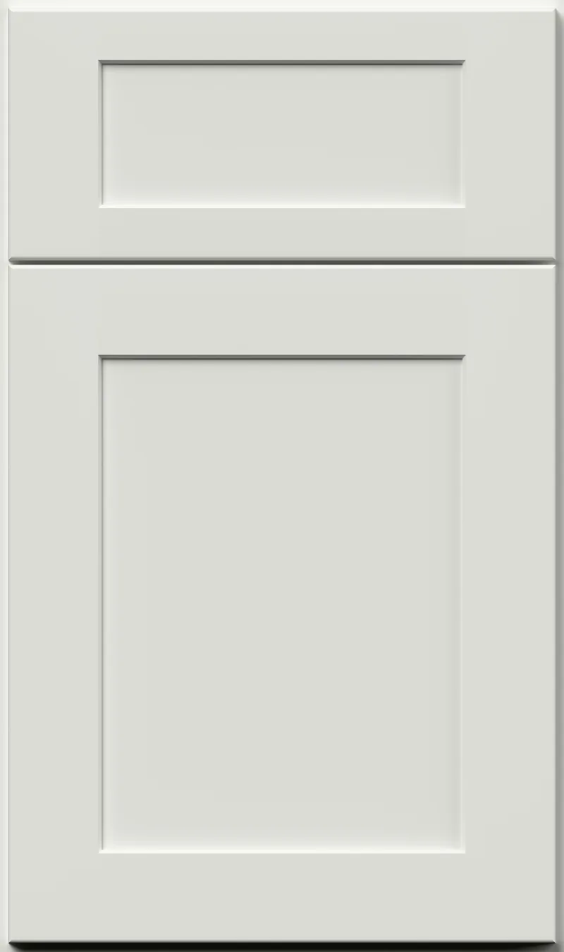 Galaxy classic shaker door in crisp bright frost white finish