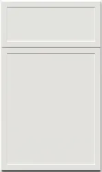 Luna slim shaker door in bright frost white finish
