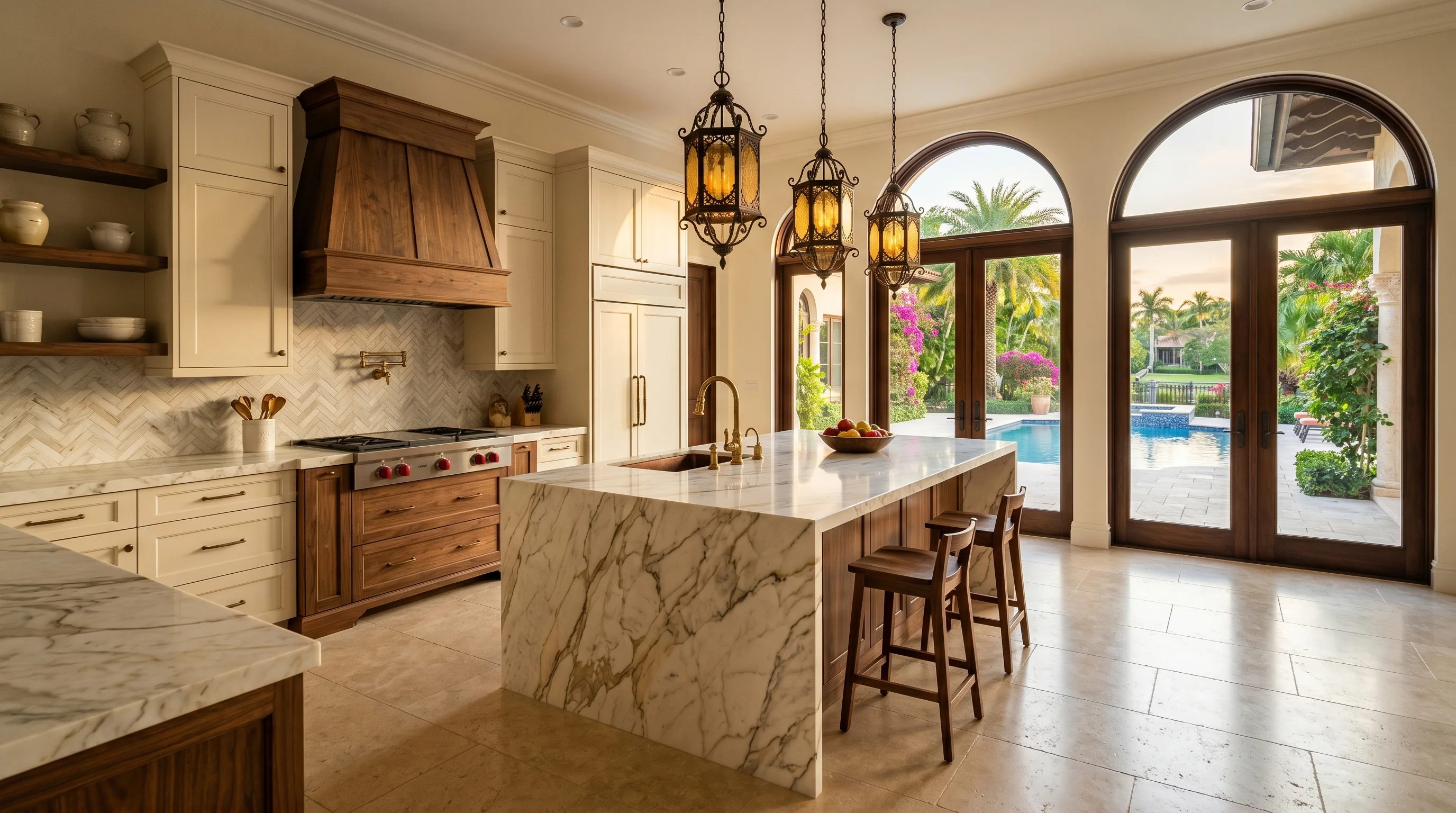 High-end kitchen cabinet and countertop package inspiration for Boca Raton