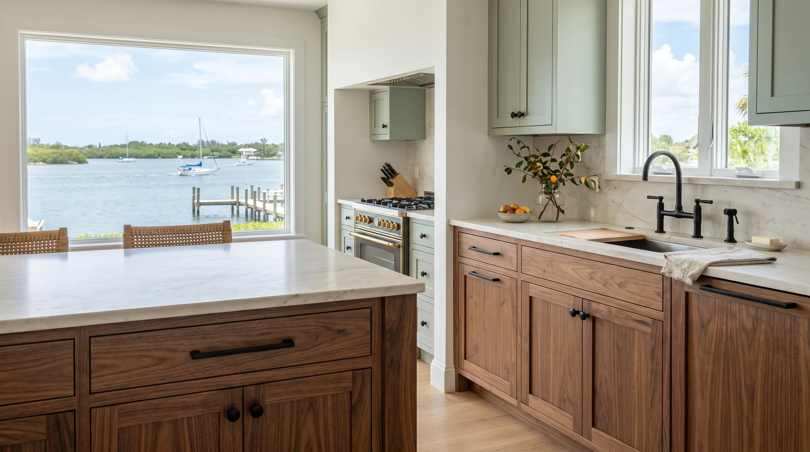 Custom Boynton Beach kitchen cabinet and countertop remodel with elegant finish details