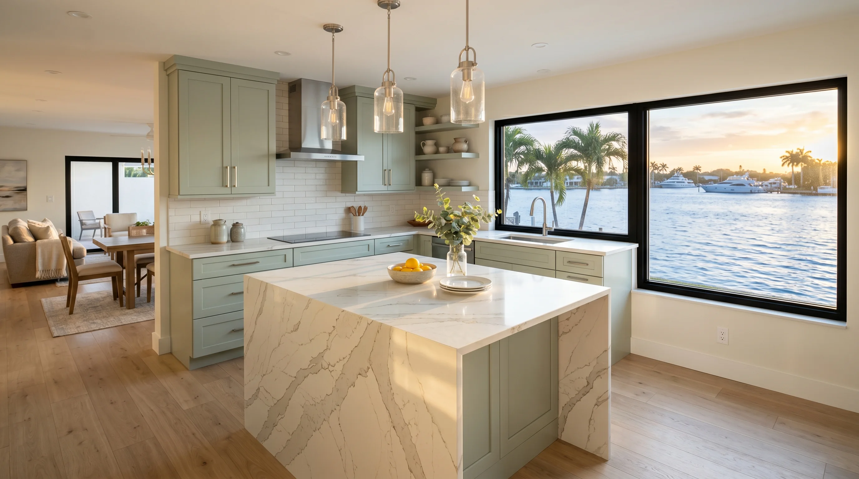 High-end kitchen cabinet and countertop package inspiration for Boynton Beach