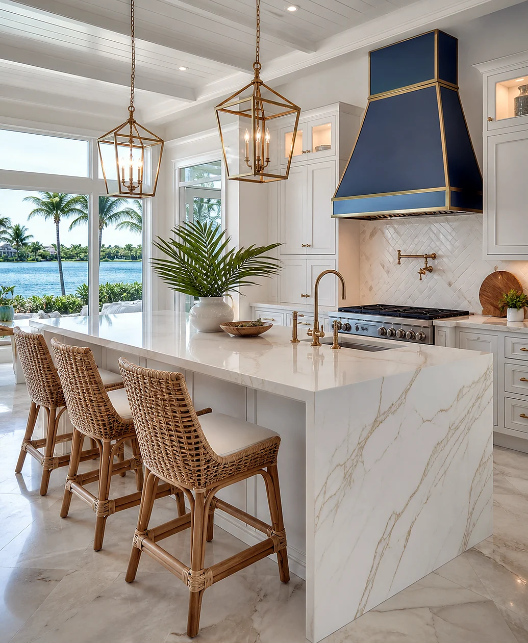 High-end kitchen cabinet and countertop package inspiration for Hypoluxo