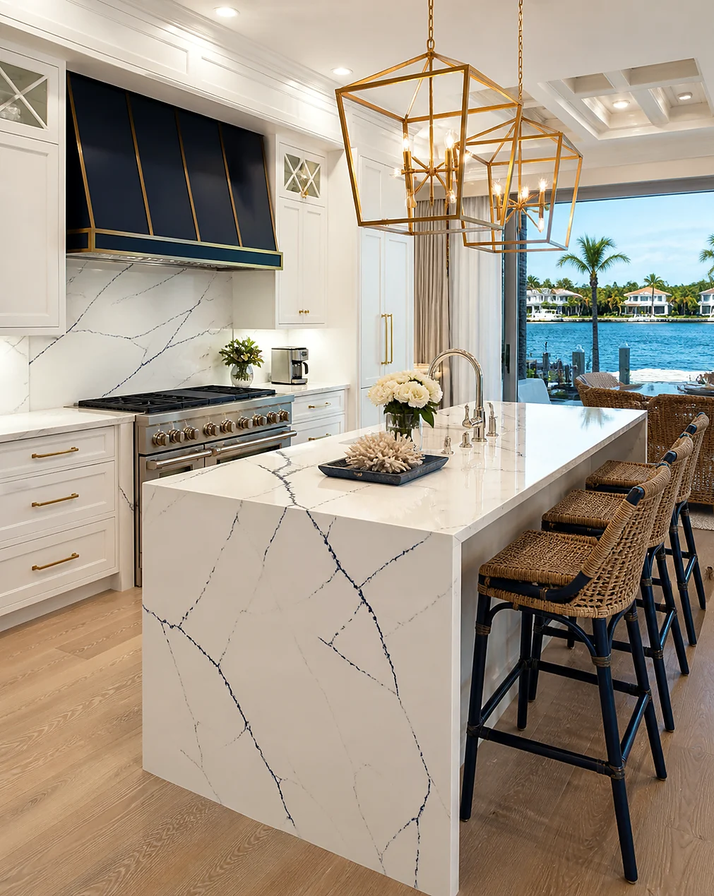 High-end kitchen cabinet and countertop package inspiration for Juno Beach