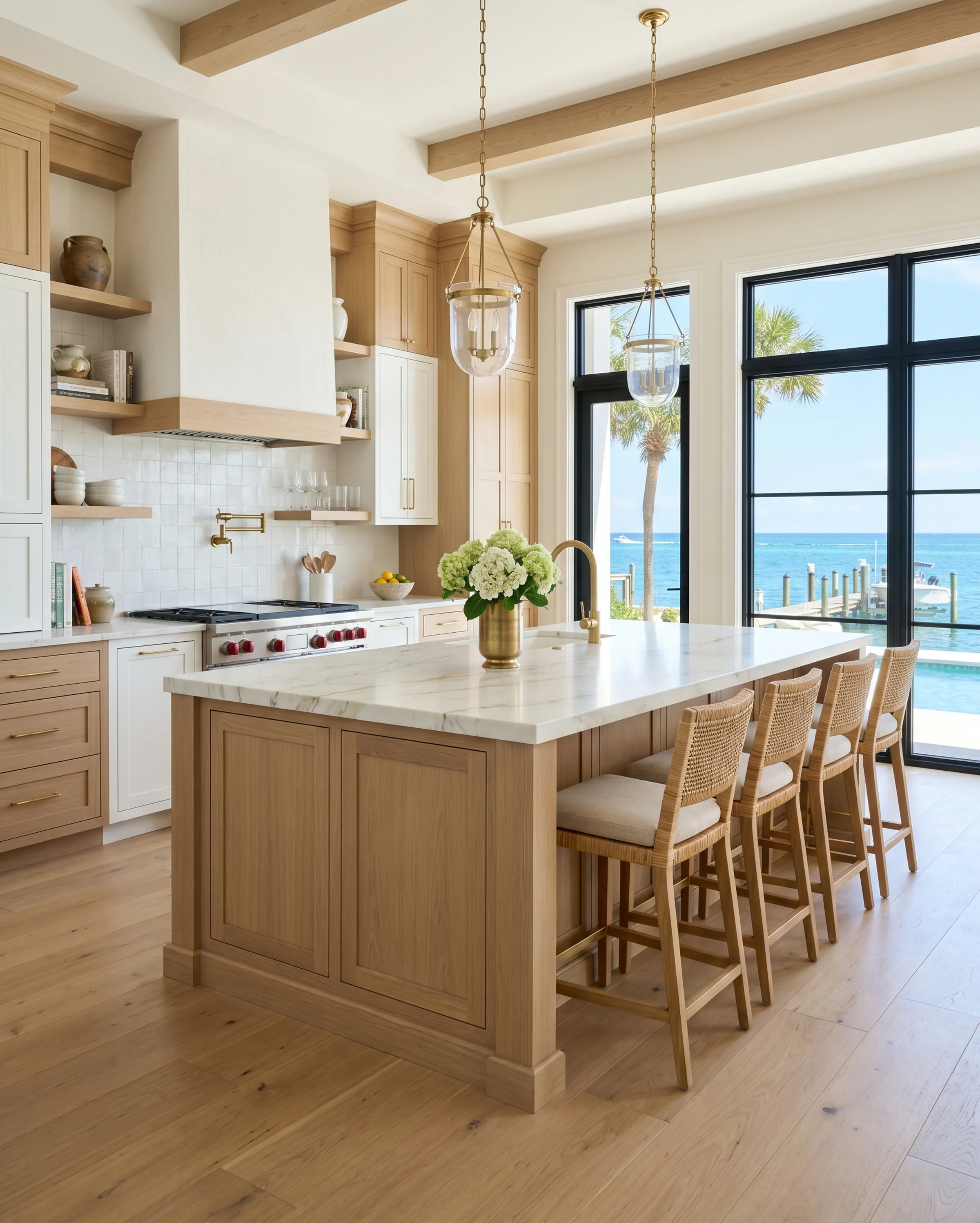 Bright Jupiter kitchen remodel with large island, cabinet storage, and stone surfaces