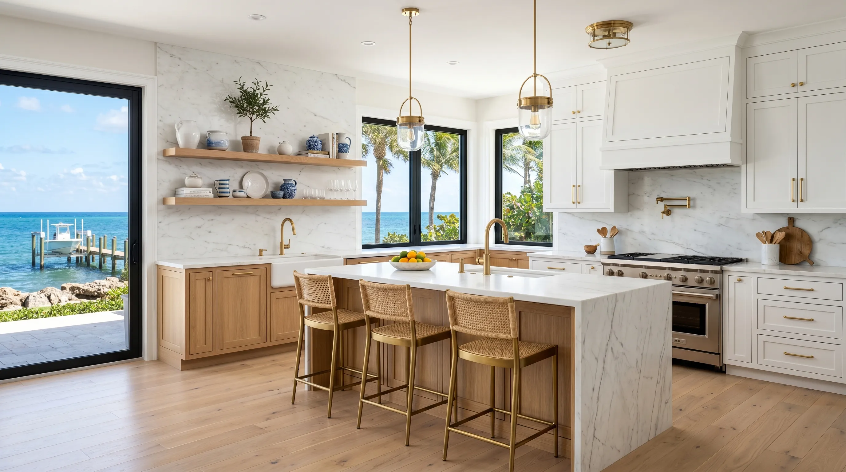 Jupiter cabinet and stone kitchen remodel with a polished high-end finish