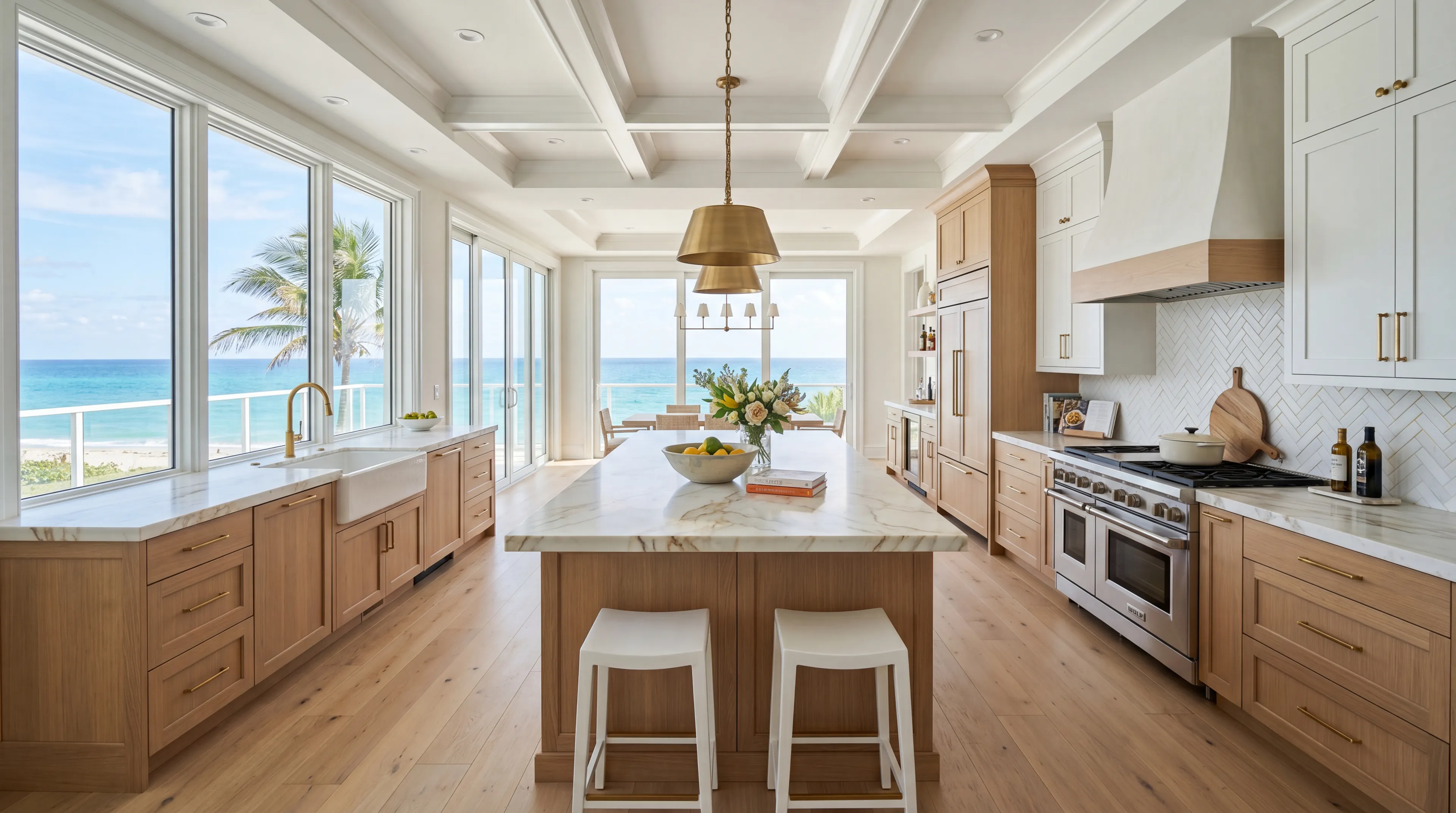 Finished Jupiter kitchen remodel inspiration with cabinets, countertops, and luxury materials