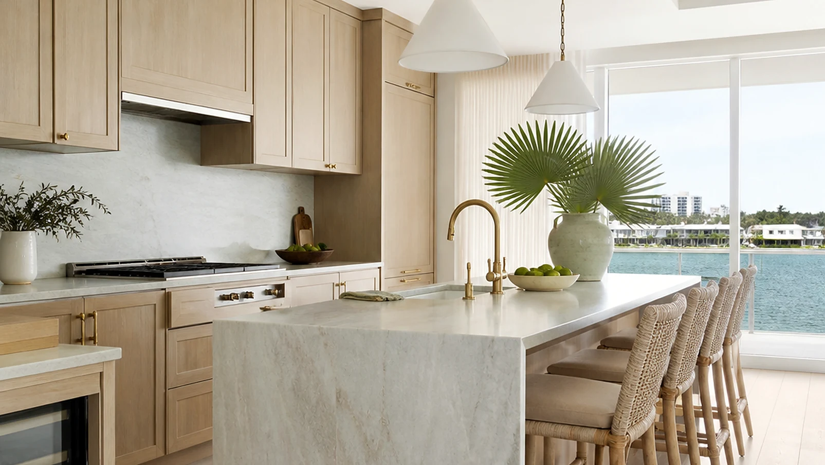 Custom North Palm Beach kitchen cabinet and countertop remodel with elegant finish details