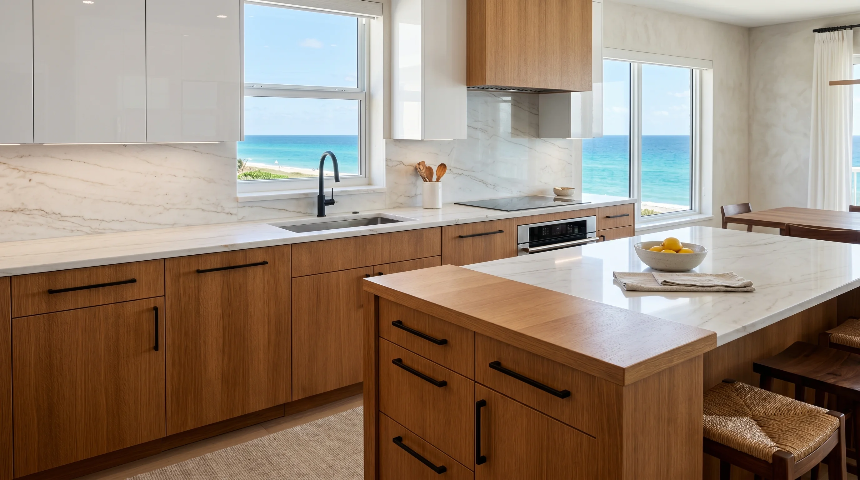 Custom Riviera Beach kitchen cabinet and countertop remodel with elegant finish details