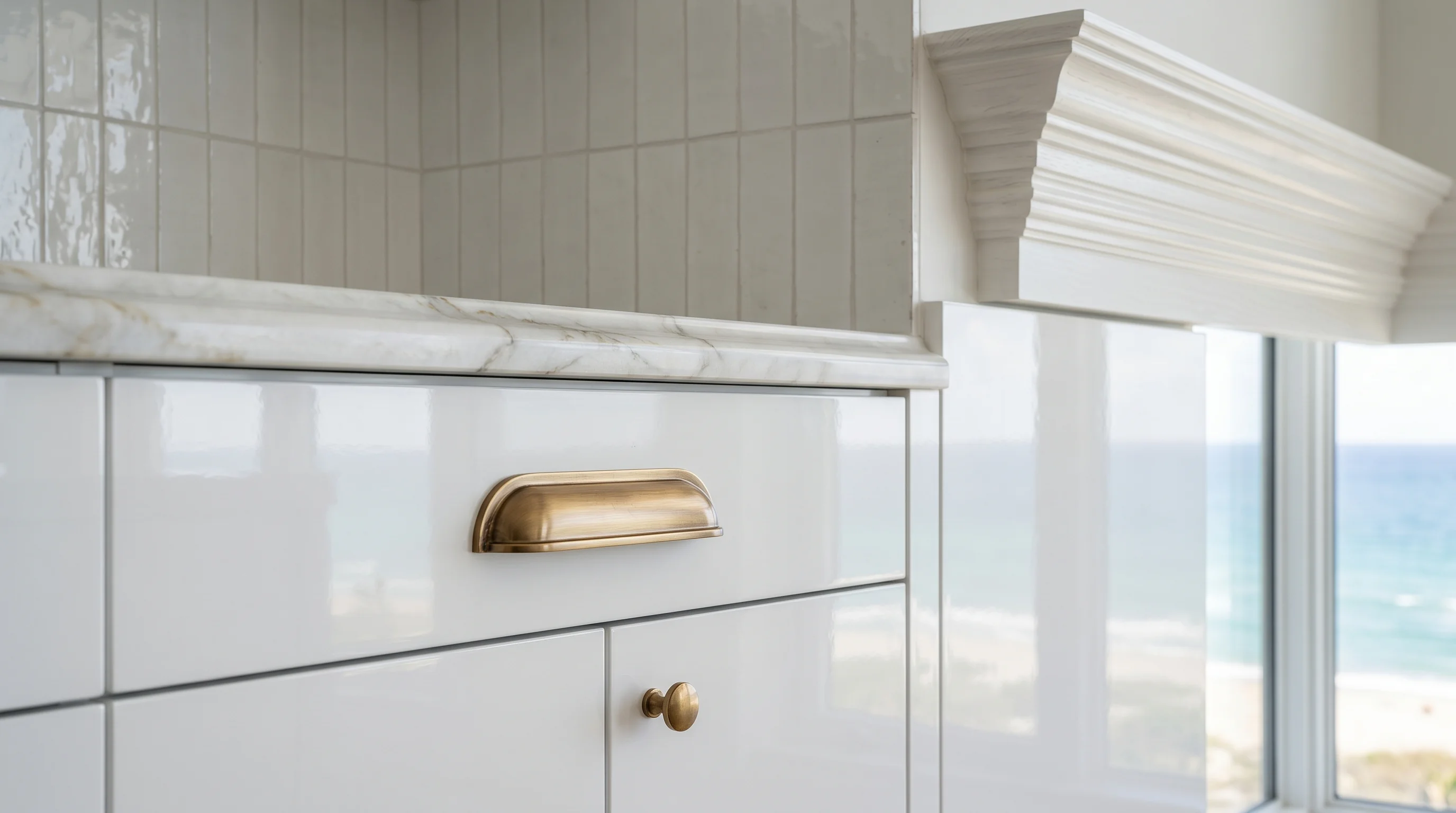Riviera Beach kitchen island upgrade with stone countertops and refined cabinet details