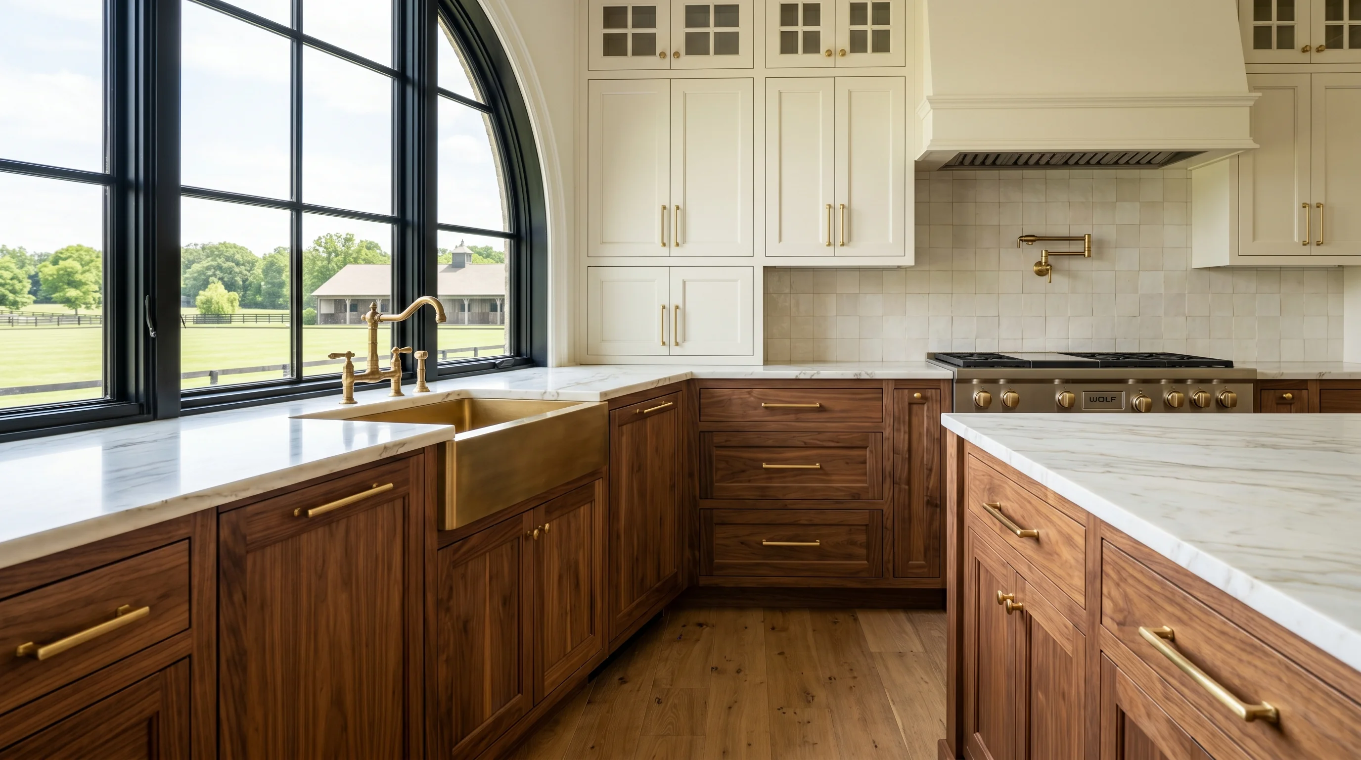 Custom Wellington kitchen cabinet and countertop remodel with elegant finish details