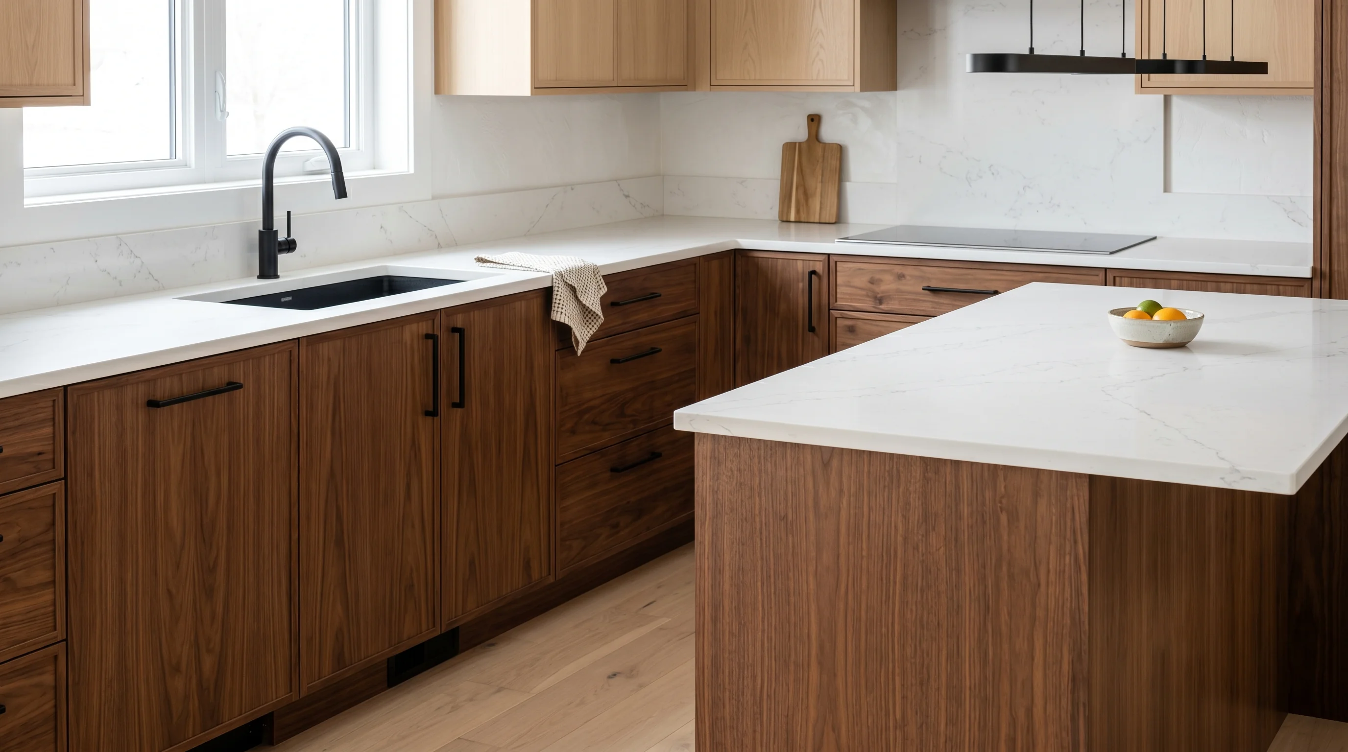 Custom Westlake kitchen cabinet and countertop remodel with elegant finish details
